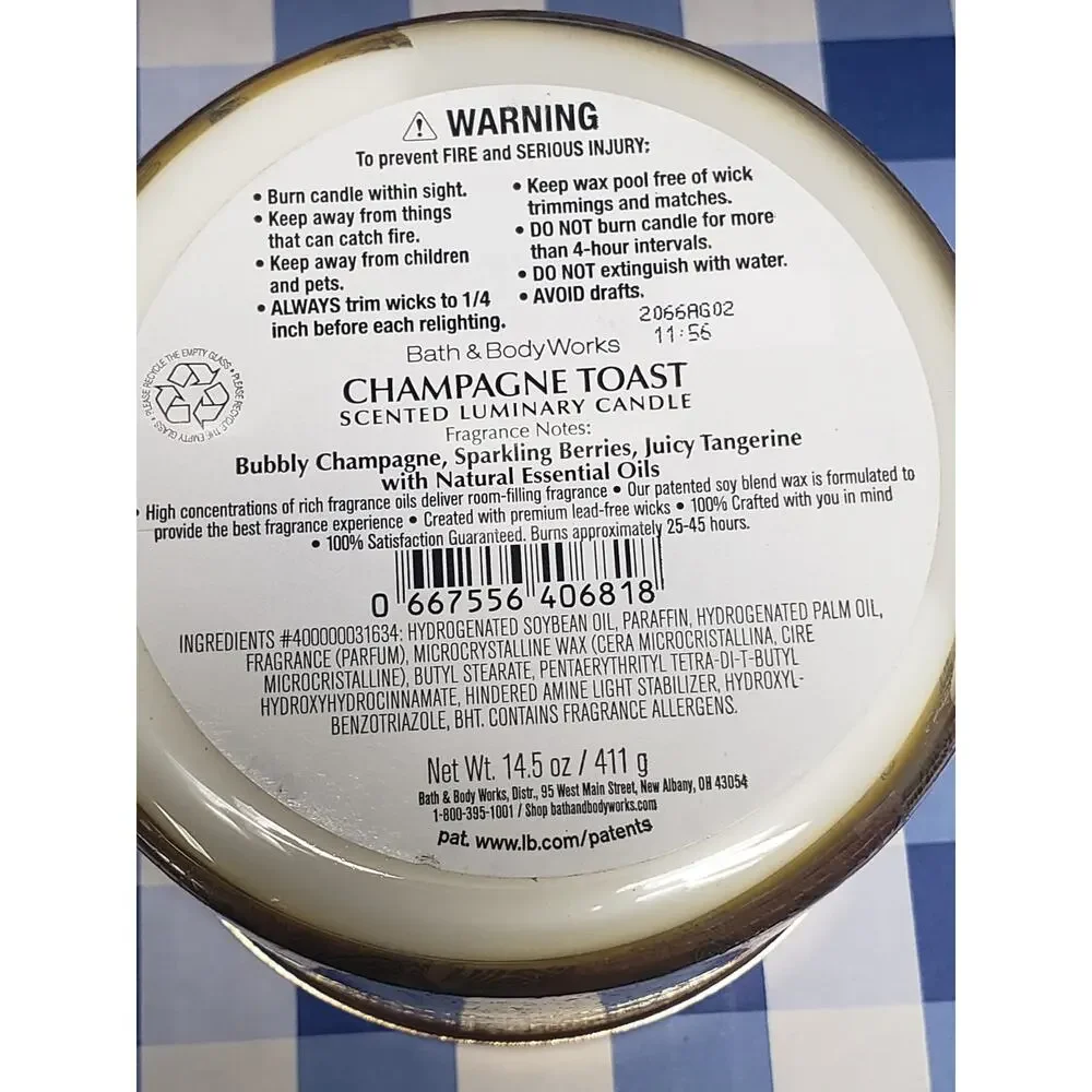 BBW FORCE OF NATURE - Champagne Toast Large 3 Wick Candle